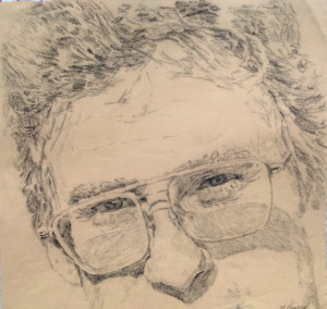Self Portrait, graphite, 17”X18”, 1996