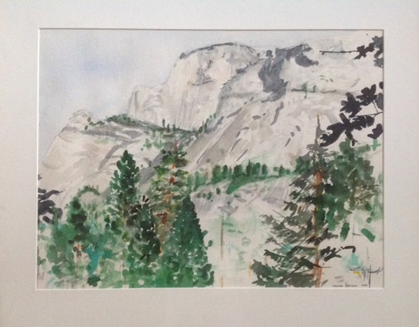Half Dome, Yosemite, watercolor, 18”X24”, 1985