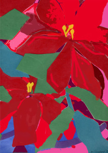 Happy Holidays, Christmas Card 2011, collage, digitally enhanced colored paper, 8.5”X11”, 2011 